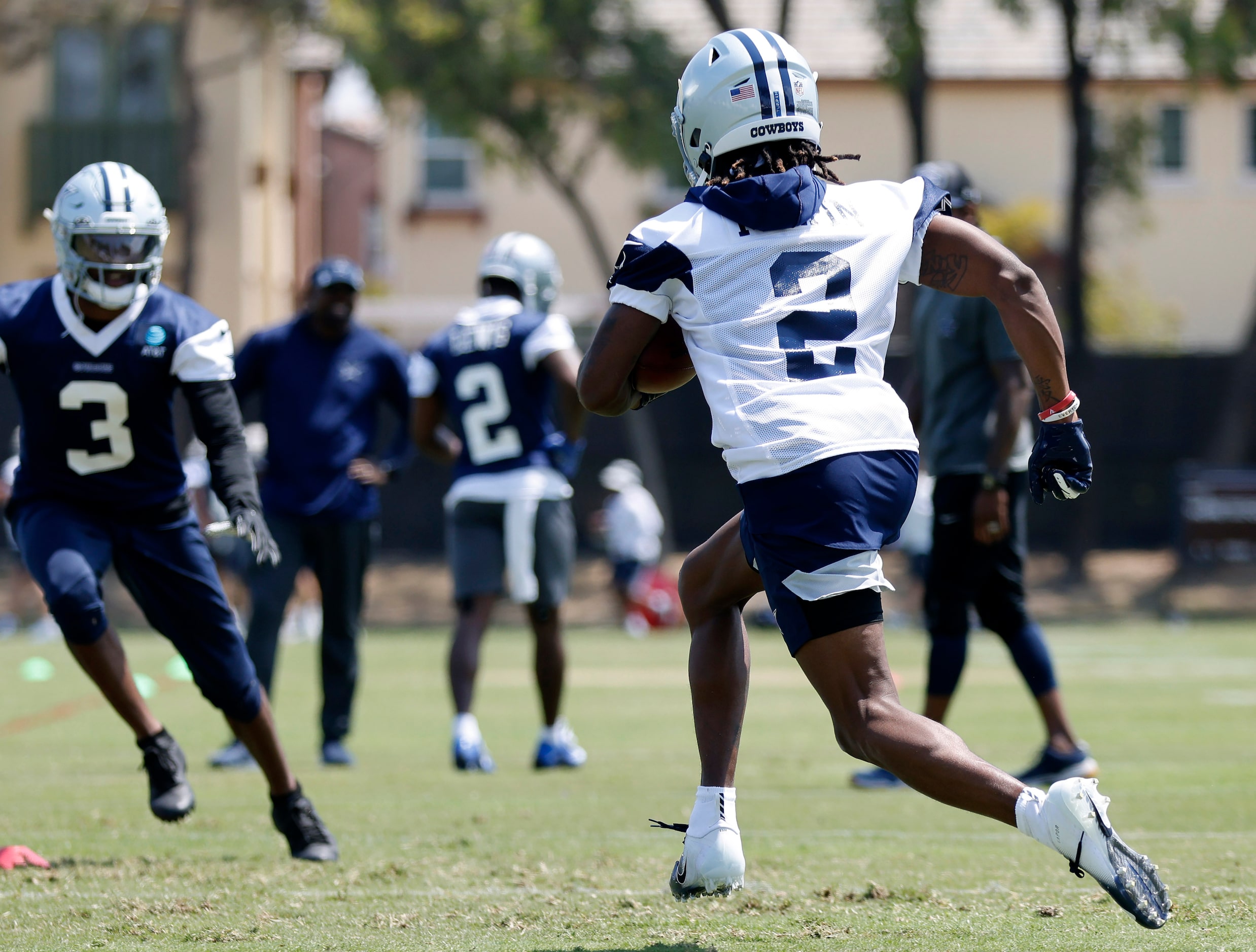 Dallas Cowboys wide receiver KaVontae Turpin (2) carries the ball and looks to make a move...