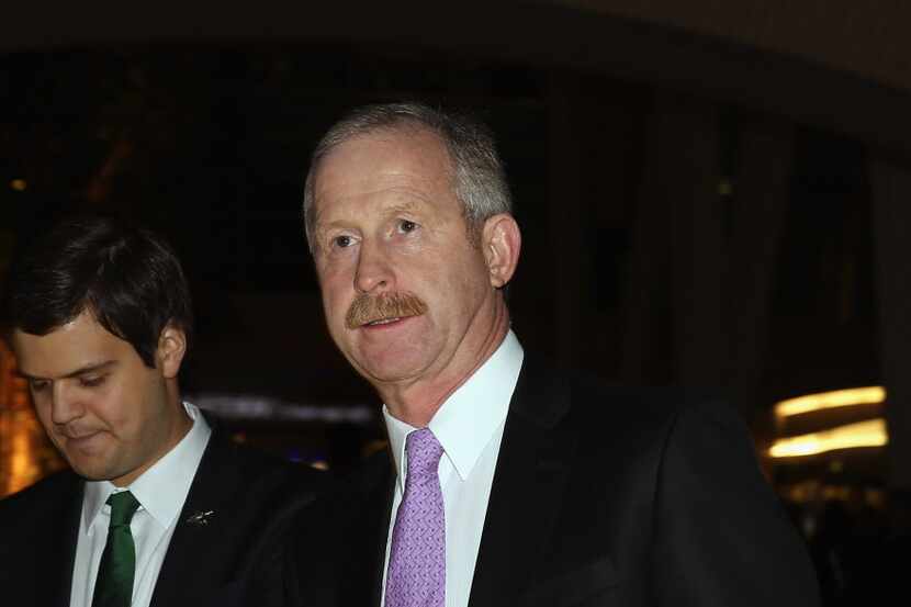 TORONTO, ON - NOVEMBER 17: General Manager of the Dallas Stars Jim Nill walks the red carpet...