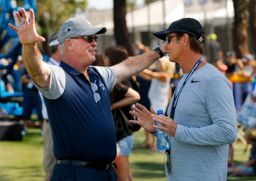 Dallas Cowboys Chief Operating Officer / Executive Vice President Stephen Jones (left)...