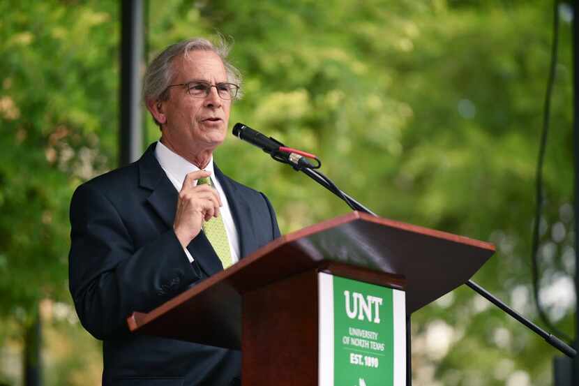 University of North Texas System Chancellor Lee Jackson speaks at the ribbon cutting for the...