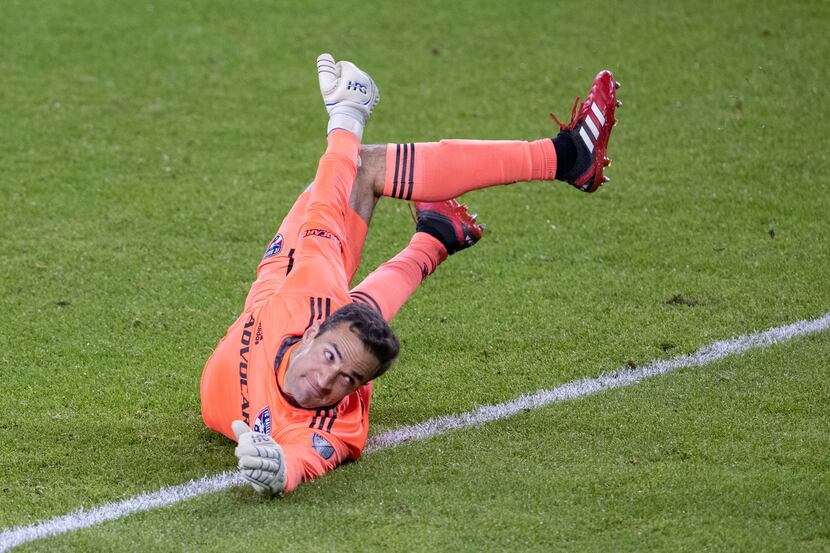 FC Dallas goalkeeper Kyle Zobeck is pictured here in his first FC Dallas start on Wednesday,...