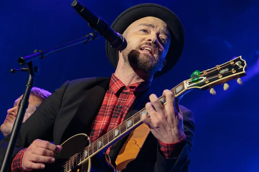 Justin Timberlake performs during the Formula 1 United States Grand Prix at Circuit of The...