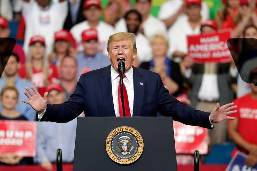 President Donald Trump speaks to supporters where he formally announced his 2020 re-election...