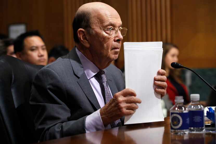 Secretary of Commerce Wilbur Ross testified during a Senate Finance Committee hearing on...