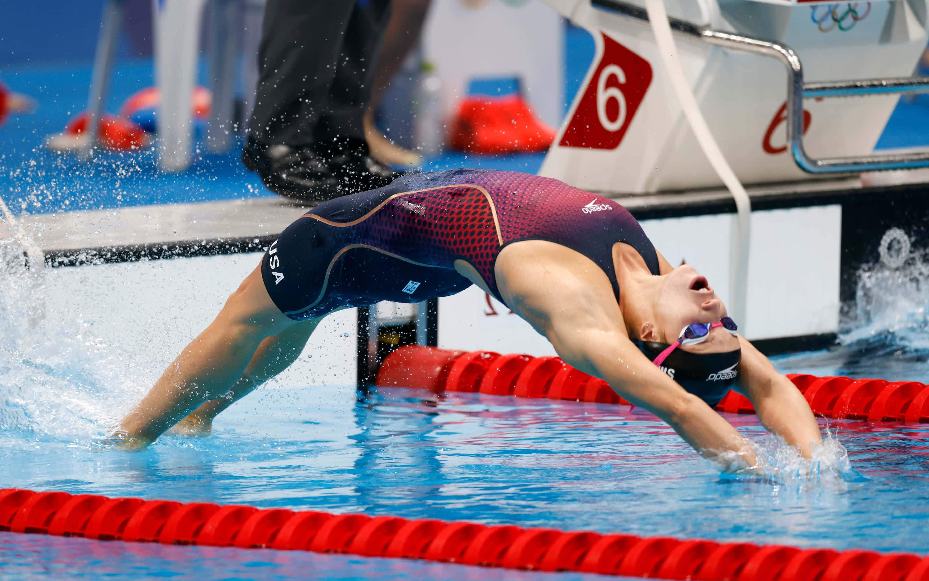 USA’s Regan Smith competes in the women’s 4x100 medley relay during the postponed 2020 Tokyo...