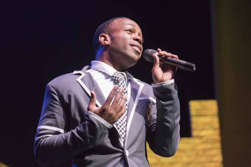 Todrick Hall performs during the Grand Prairie stop of his "Straight Outta Oz" tour at the...