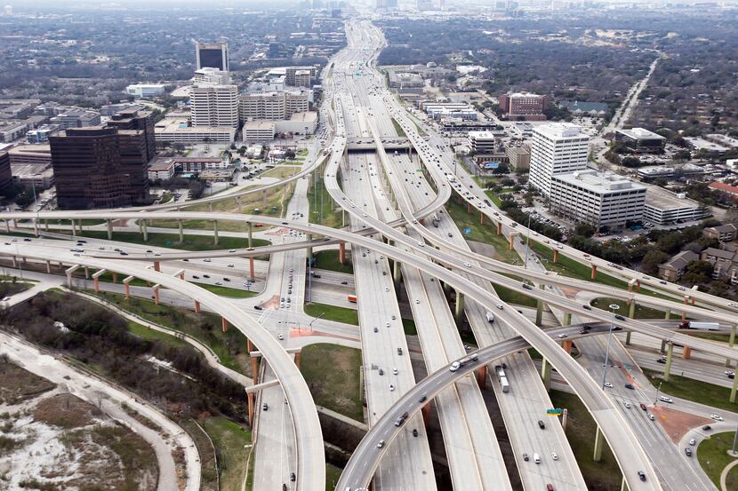This is the intersection of LBJ Freeway (I-635) and Central Expressway (U.S. 75) at the High...