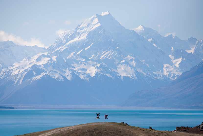 Mount Cook towers above the surrounding landscape and Lake Pukaki. At 12,218 feet, Mount...
