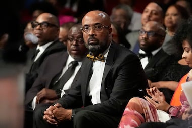 The Rev. Frederick D. Haynes III sits before speaking, Feb. 1, 2024, in Dallas. The Dallas...