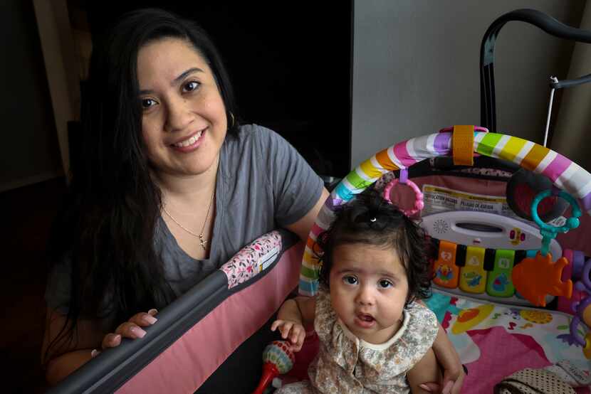 Jennifer Mendez and her six-month-old daughter, Selena, pose for a portrait together on  May...