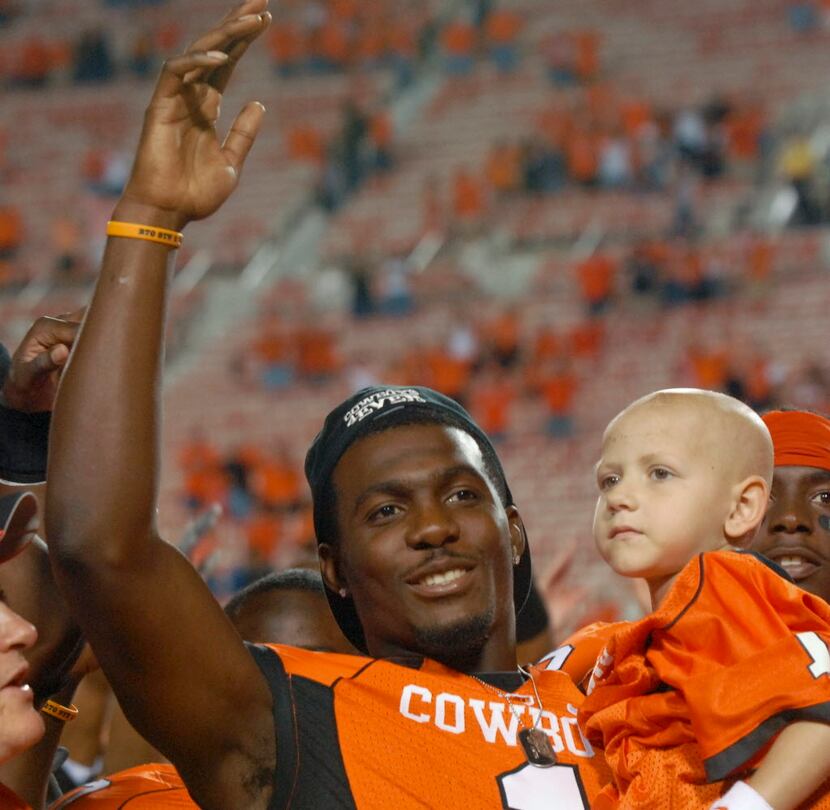 In this Saturday, Sept. 26, 2009, file photo, Oklahoma State wide receiver Dez Bryant is...