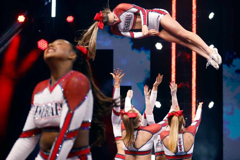 The Woodland Elite Generals team from Houston performs during the NCA Battle in the Arena...
