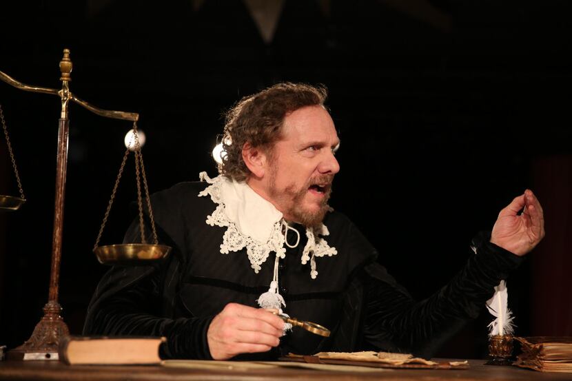 Bruce DuBose, who plays Galileo acts out a scene from  Galileo  at the Undermain Theatre in...
