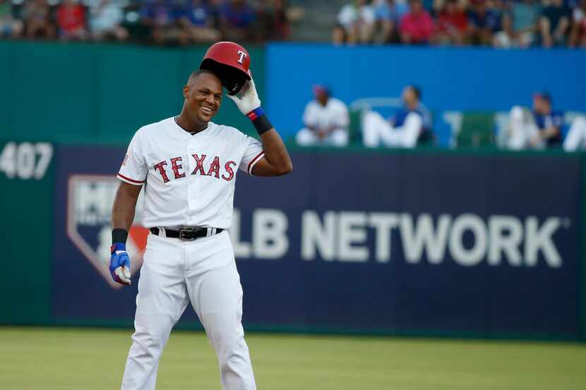 FILE - In this July 4, 2017, file photo, Texas Rangers third baseman Adrian Beltre (29)...