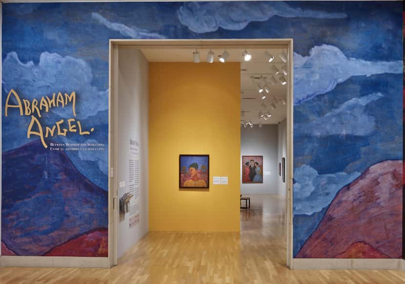 Installation view of the opening doorway to the exhibit "Abraham Ángel: Between Wonder and...