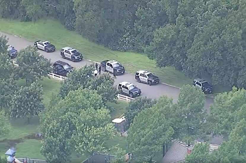There was a large police presence at Mountain Creek Preserve.