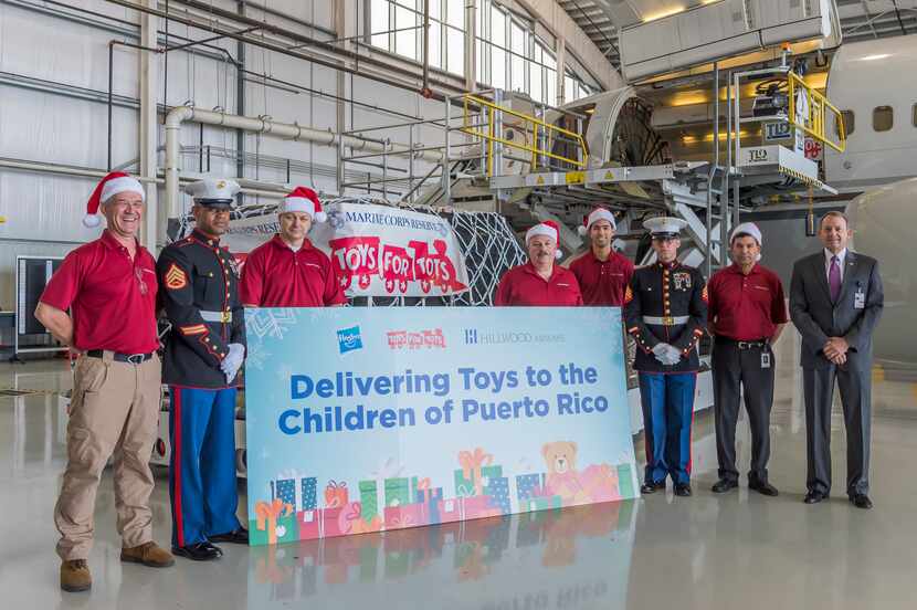 Hasbro and Hillwood Airlines is helping Marine Toys for Tots deliver toys to...