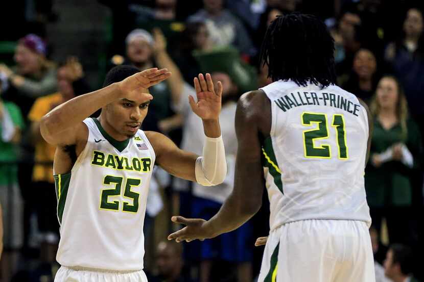 Jan 20, 2016; Waco, TX, USA; Baylor Bears guard Al Freeman (25) and forward Taurean Prince...