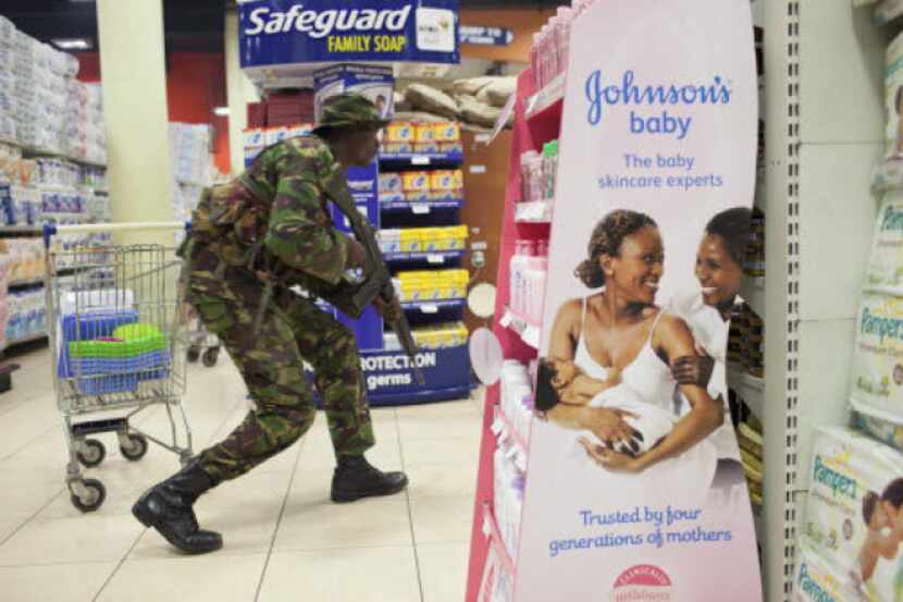 Security forces searched for gunmen at Westgate Mall in Nairobi, Kenya, on Saturday.
