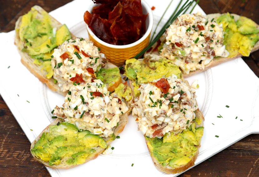 Avocado Toast with Prosciutto Egg Salad 