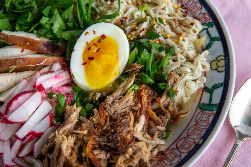 Spicy Pork Ramen is made with Pineapple Pork from the Instant Pot.