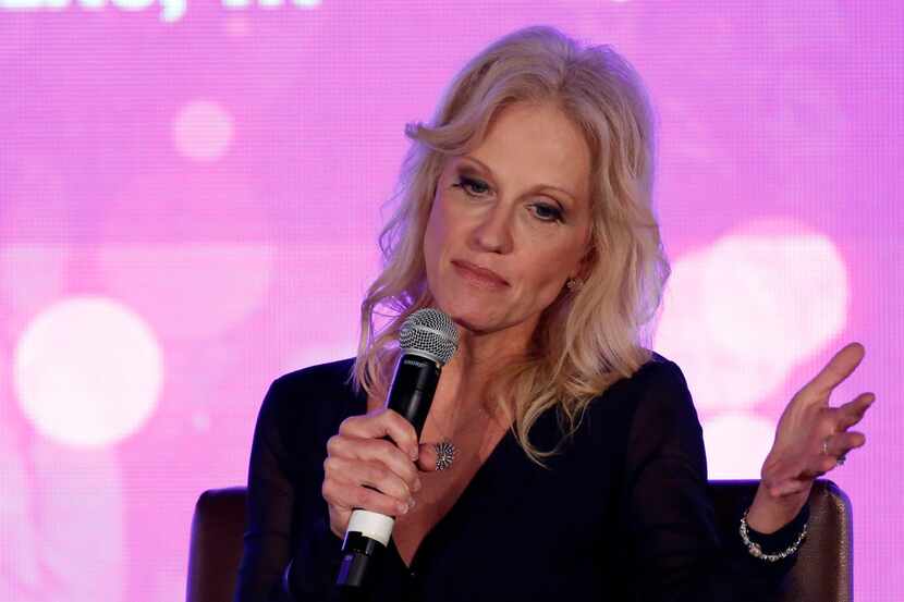 Kellyanne Conway, counselor to President Donald Trump, speaks during Turning Point USA's...