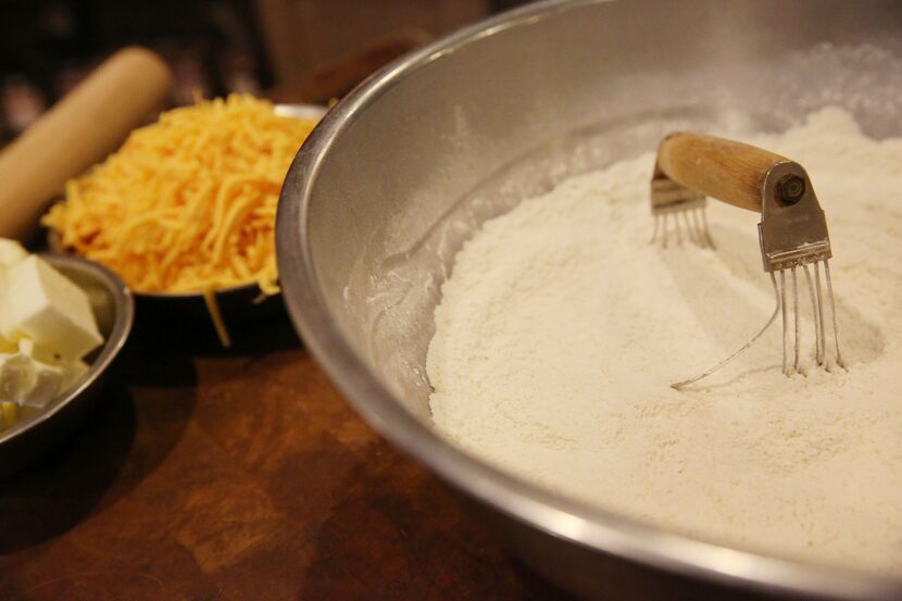 Materials sit out before chef Robert Lyford prepares cheddar biscuits at Patina Green Home...