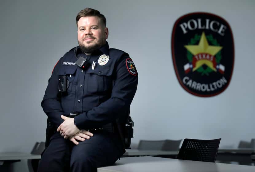 Carrollton Police School Resource Officer Nik Stefanovic is pictured at the Carrollton...
