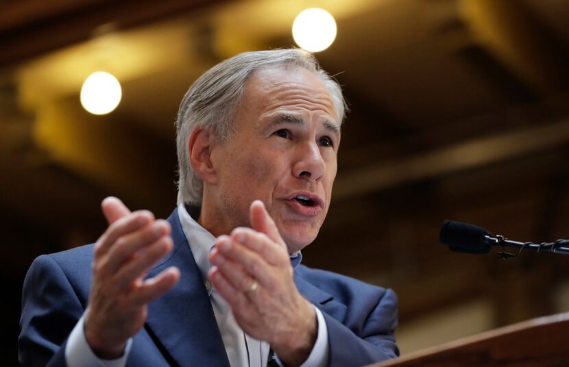 Texas Gov. Greg Abbott speaks at an event where he announced his bid for re-election,...