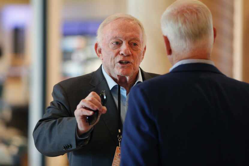 Dallas Cowboys owner Jerry Jones attends the NFL Owners Meetings at the Omni Hotel Monday,...