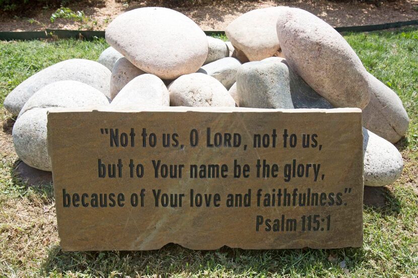 
Campbell unveiled rocks outside the church, one with a passage from the Bible.
