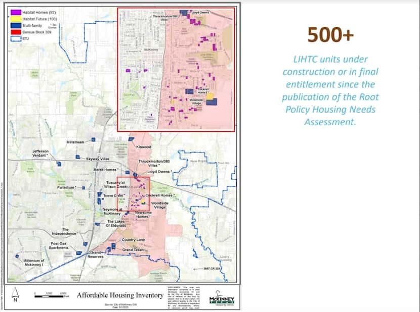 A slide from a presentation given by Janay Tieken, McKinney s director of housing and...