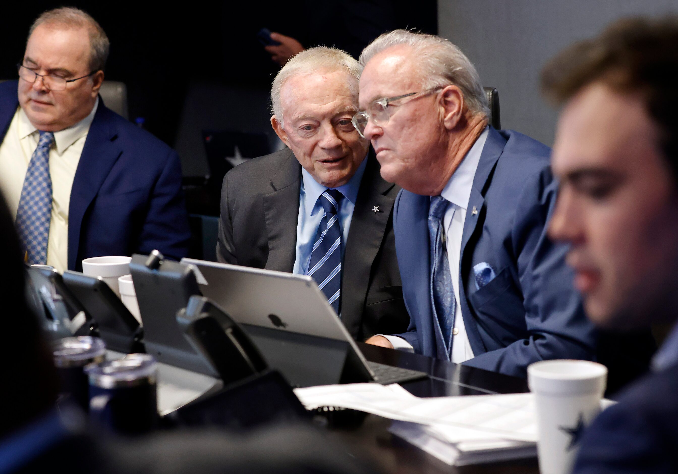 Dallas Cowboys owner Jerry Jones executive vice president & CEO Stephen Jones head coach...