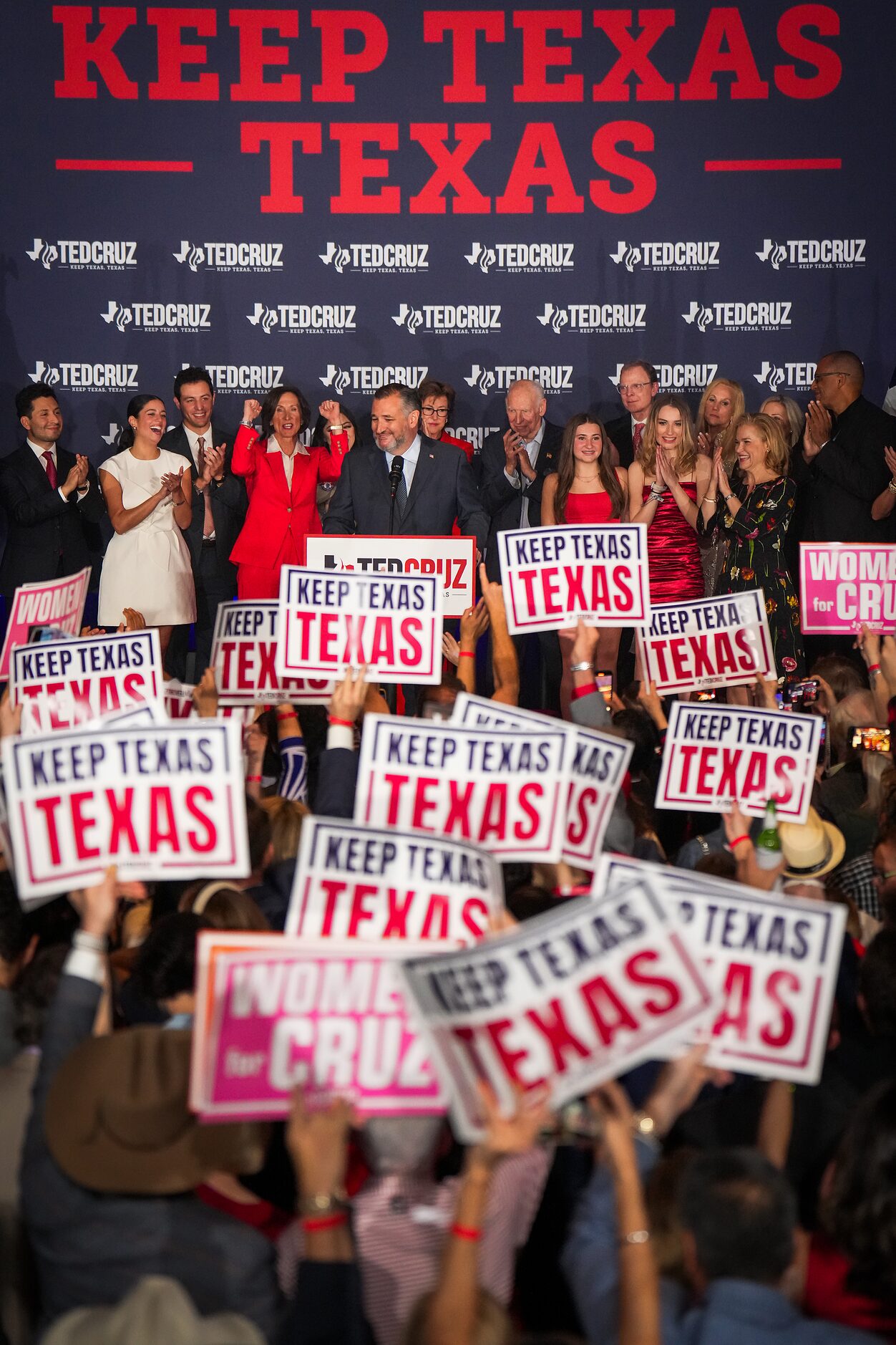 Sen. Ted Cruz, R-Texas, addresses supporters during an election night watch party on...