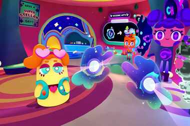 A screenshot from "Cosmonious High," a PlayStation VR2 video game from Austin-based...