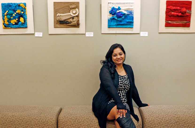 
Prexa Kapadia displays pieces of art from her international exhibition, “The Art of...