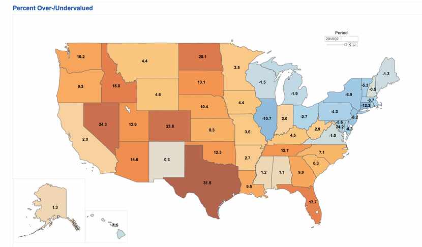 Texas home prices are the most overvalued in the country according to Arch Mortgage Insurance.