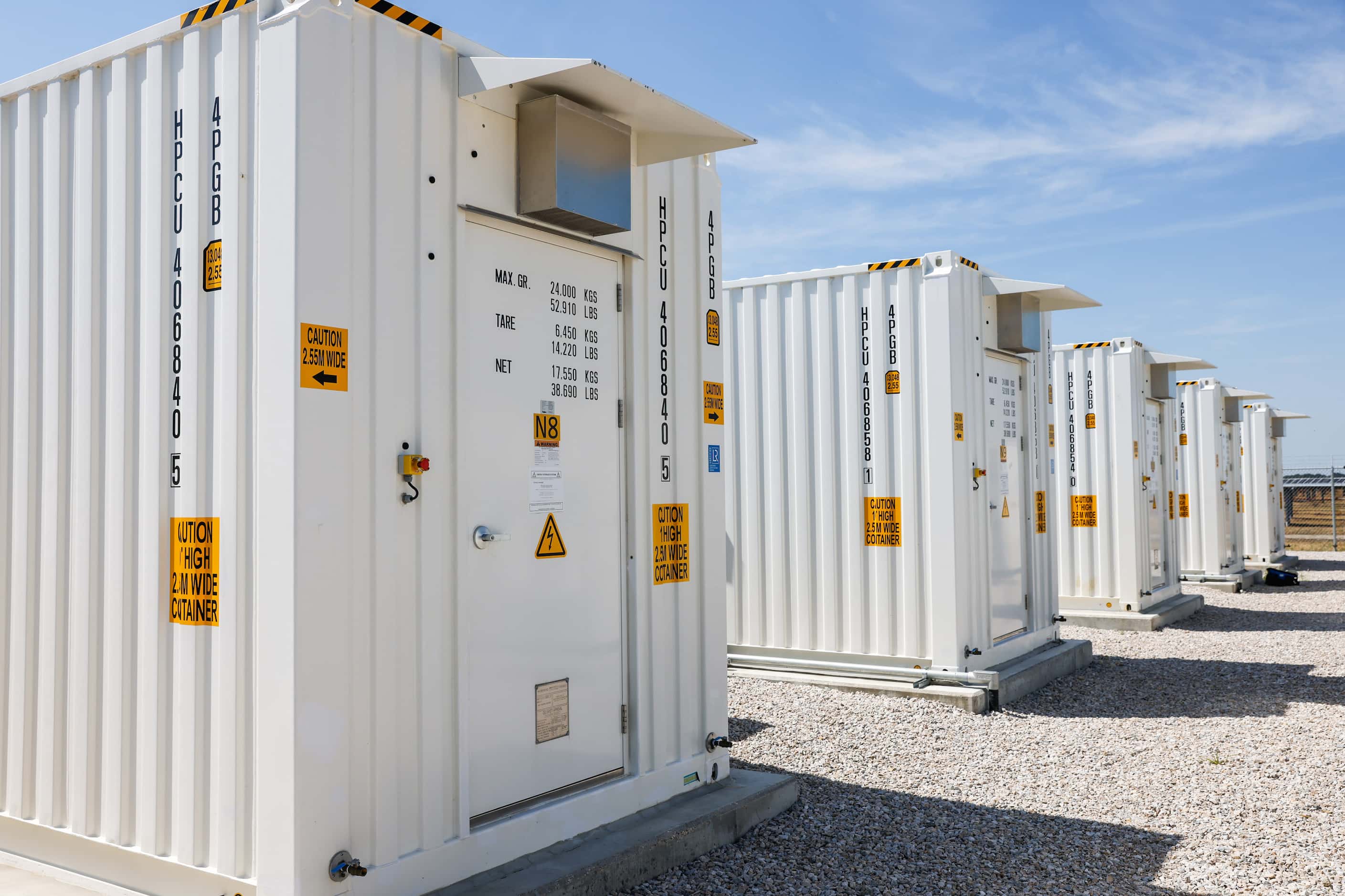 Battery storage section at Lily Solar in Scurry, TX on Thursday, August 11, 2022.