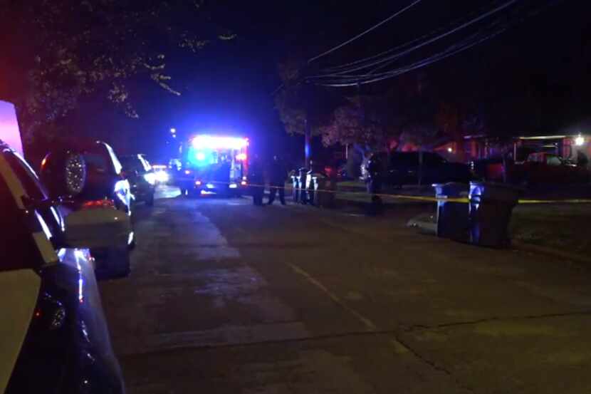 Police at the scene of a fatal shooting early Monday morning in west Oak Cliff, on Nov. 16,...