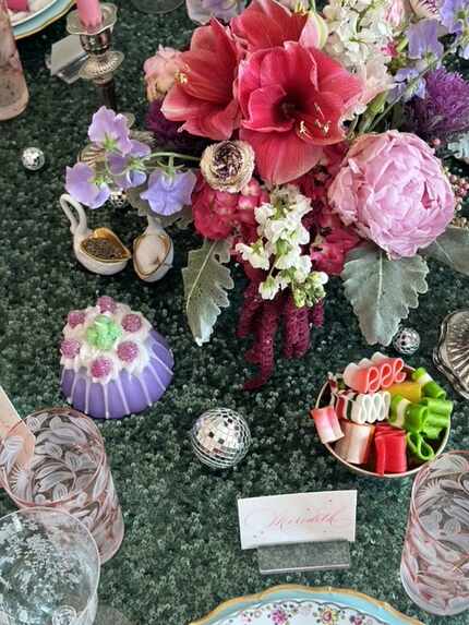 Designer Emily Miller loves to design her table with unexpected moments like whimsical...