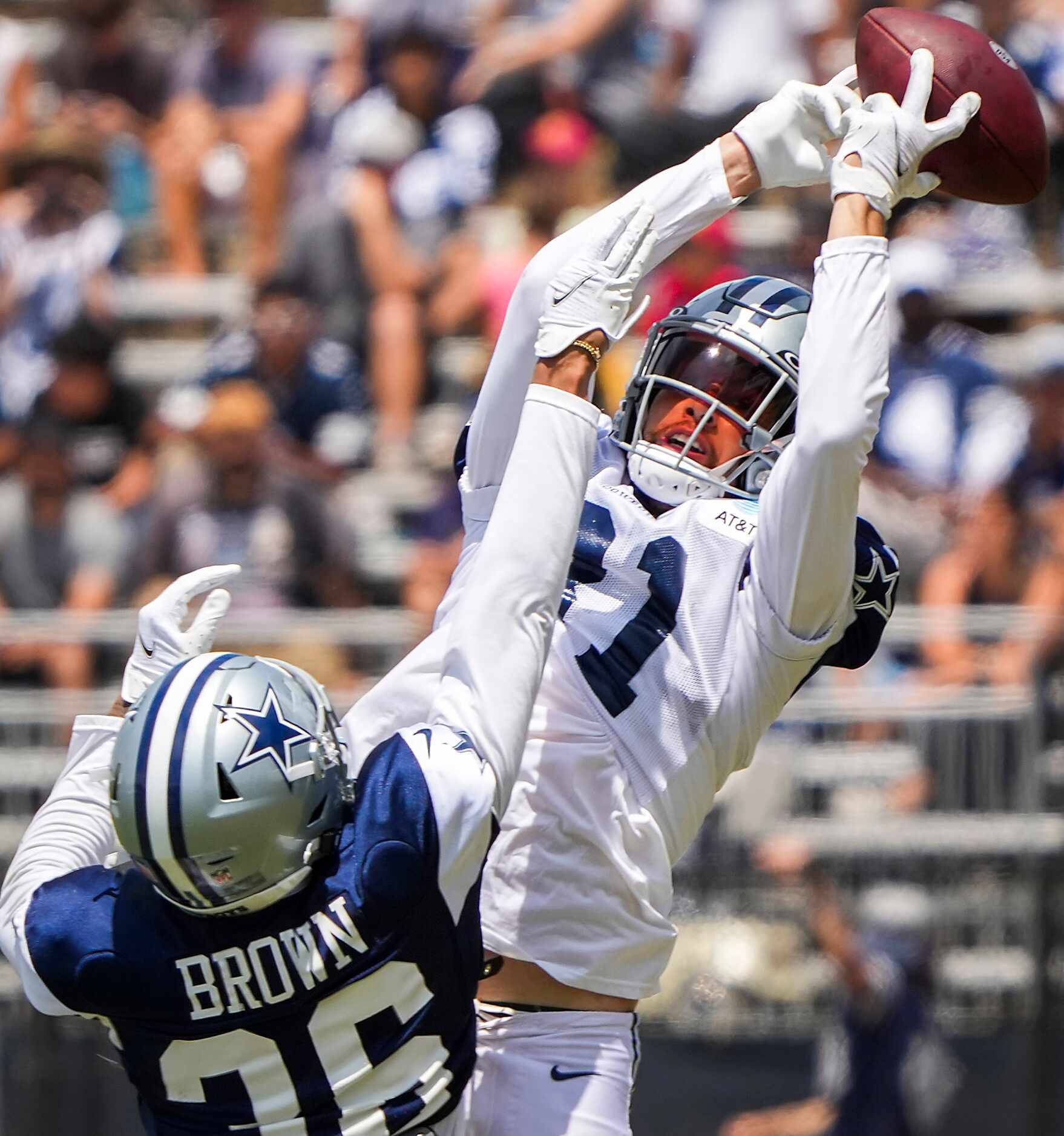 Dallas Cowboys cornerback Kyron Brown (36) breaks up a pass intended for wide receiver Simi...