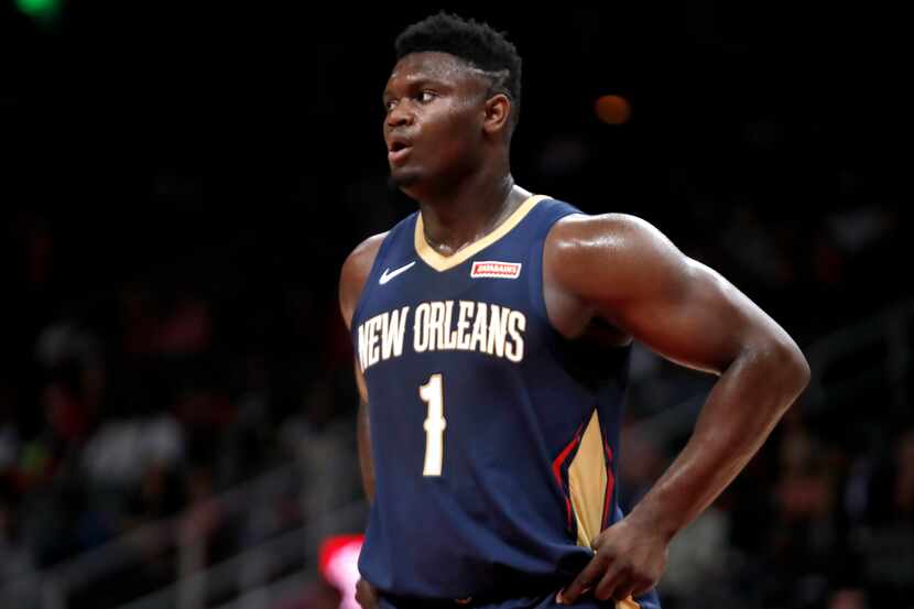 New Orleans Pelicans forward Zion Williamson (1) is shown during the first half of a...