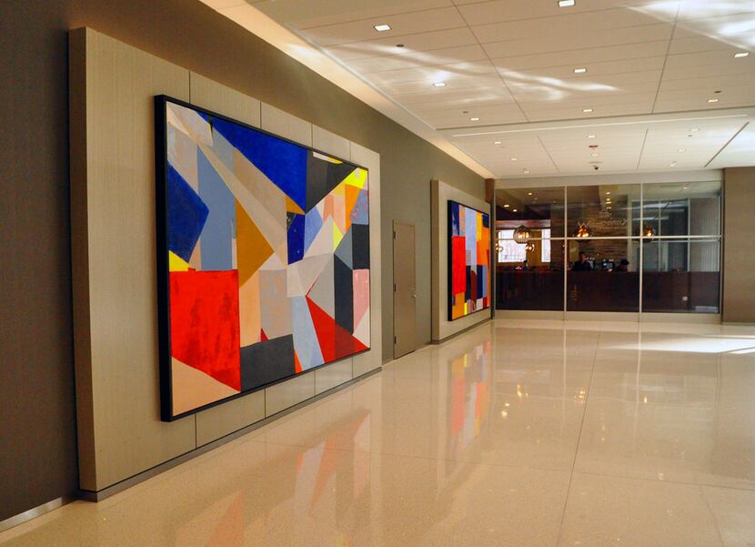 Artwork brightens a hallway used by Pedway visitors inside the Prudential Building in Chicago.