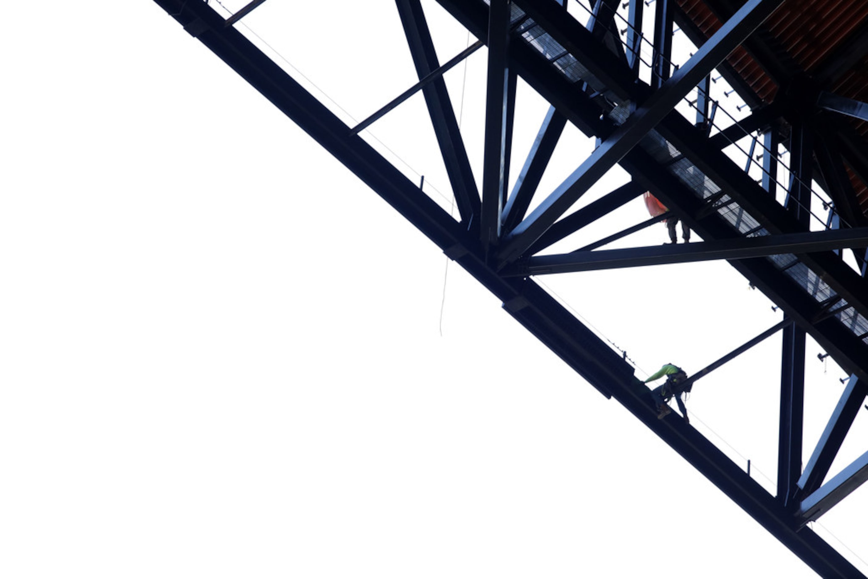 Workers continue construction at Globe Life field in Arlington, TX, on Dec. 18, 2019. (Jason...