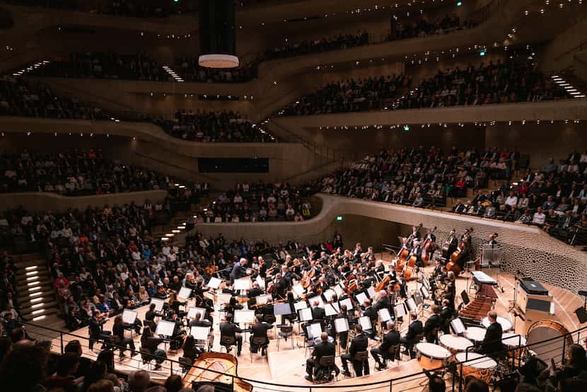 Music director Fabio Luisi leads the Dallas Symphony Orchestra at the Elbphilharmonie in...