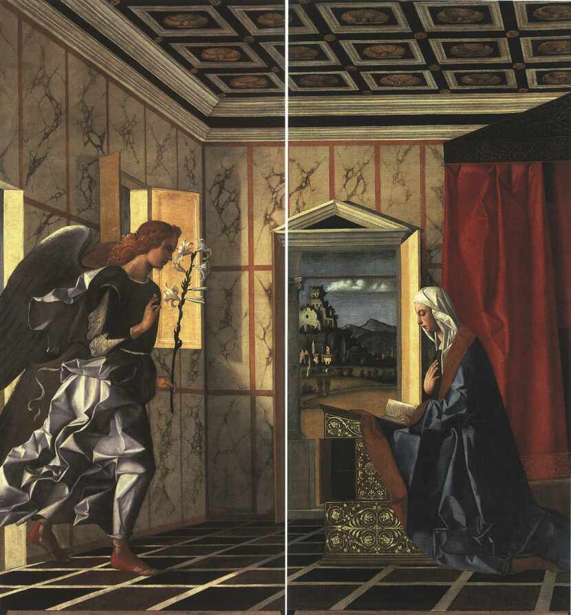 Giovanni Bellini's 'Annunciation,' early 1500. Oil on canvas; Courtesy of the Gallerie...