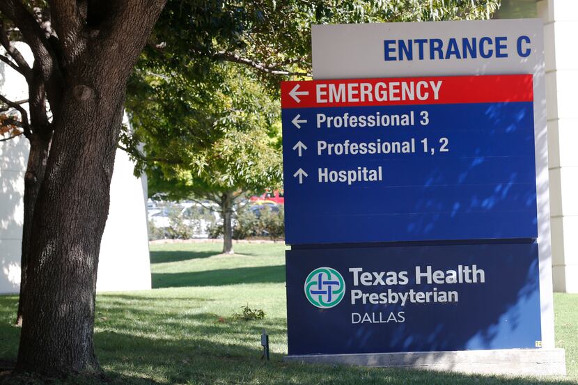 A sign marks Entrance C at Texas Health Presbyterian Hospital Friday, Oct. 3, 2014, in...