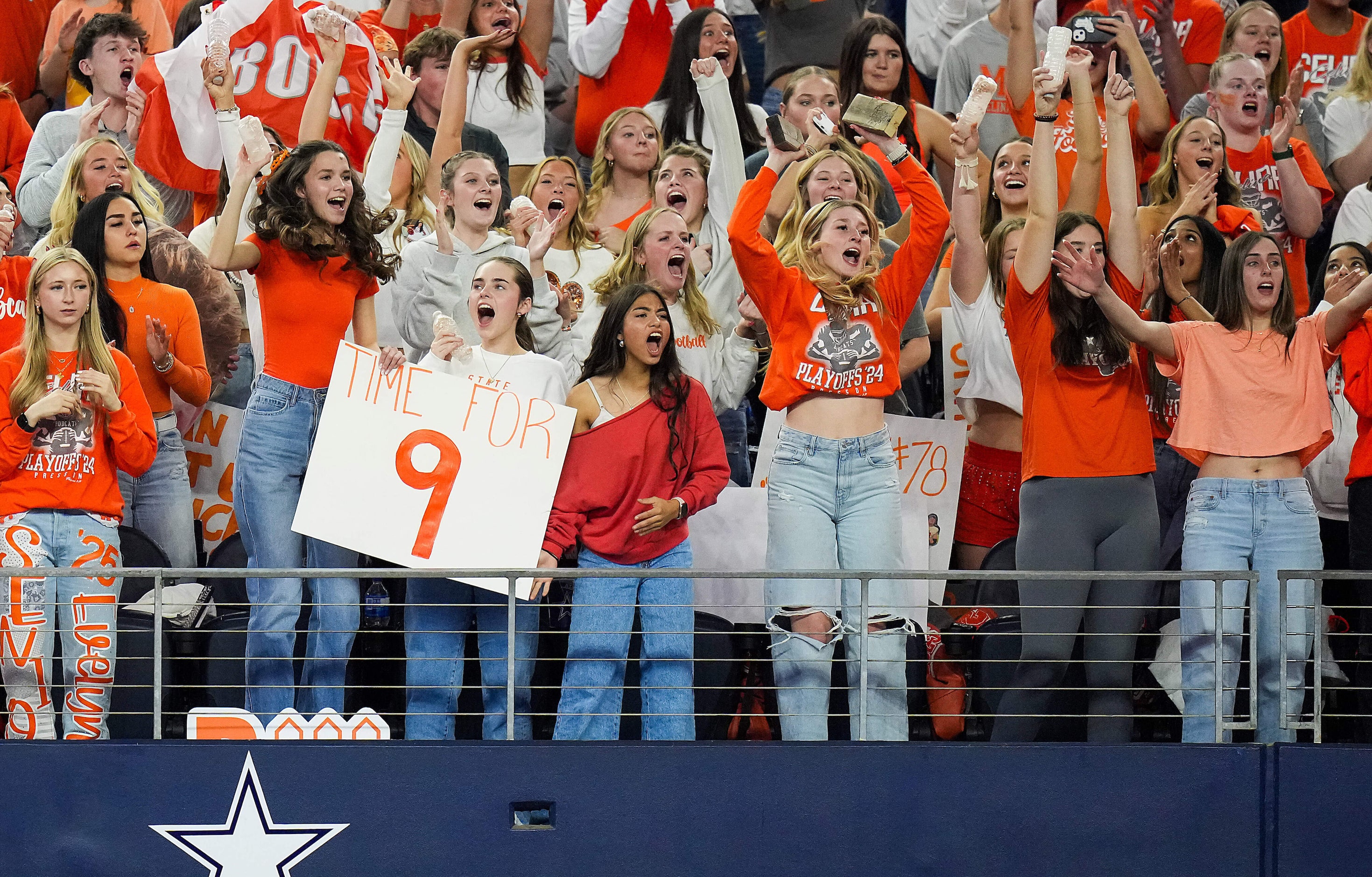 Celina fans cheer a touchdown during the second half of the Class 4A Division I state...