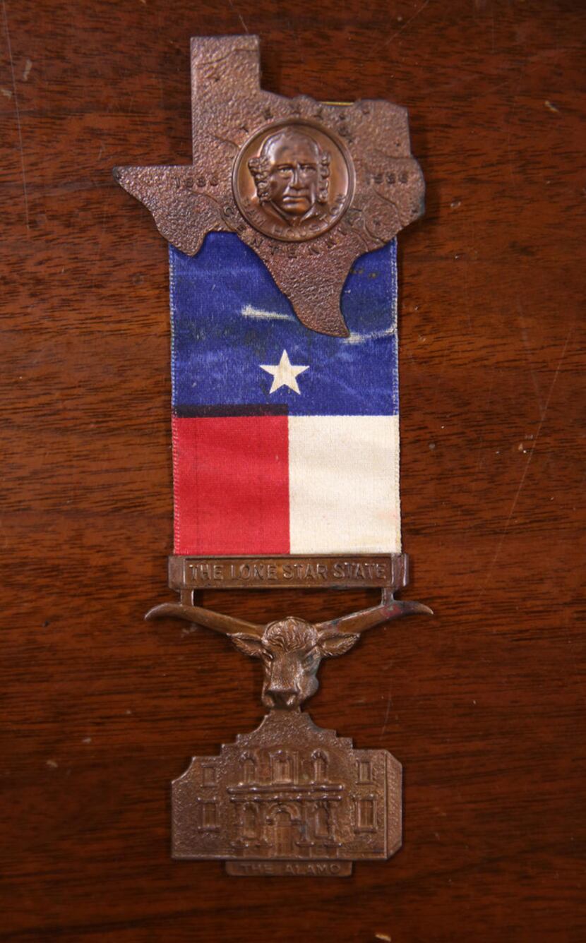 A souvenir pin from the Texas Centennial Exposition in 1936.