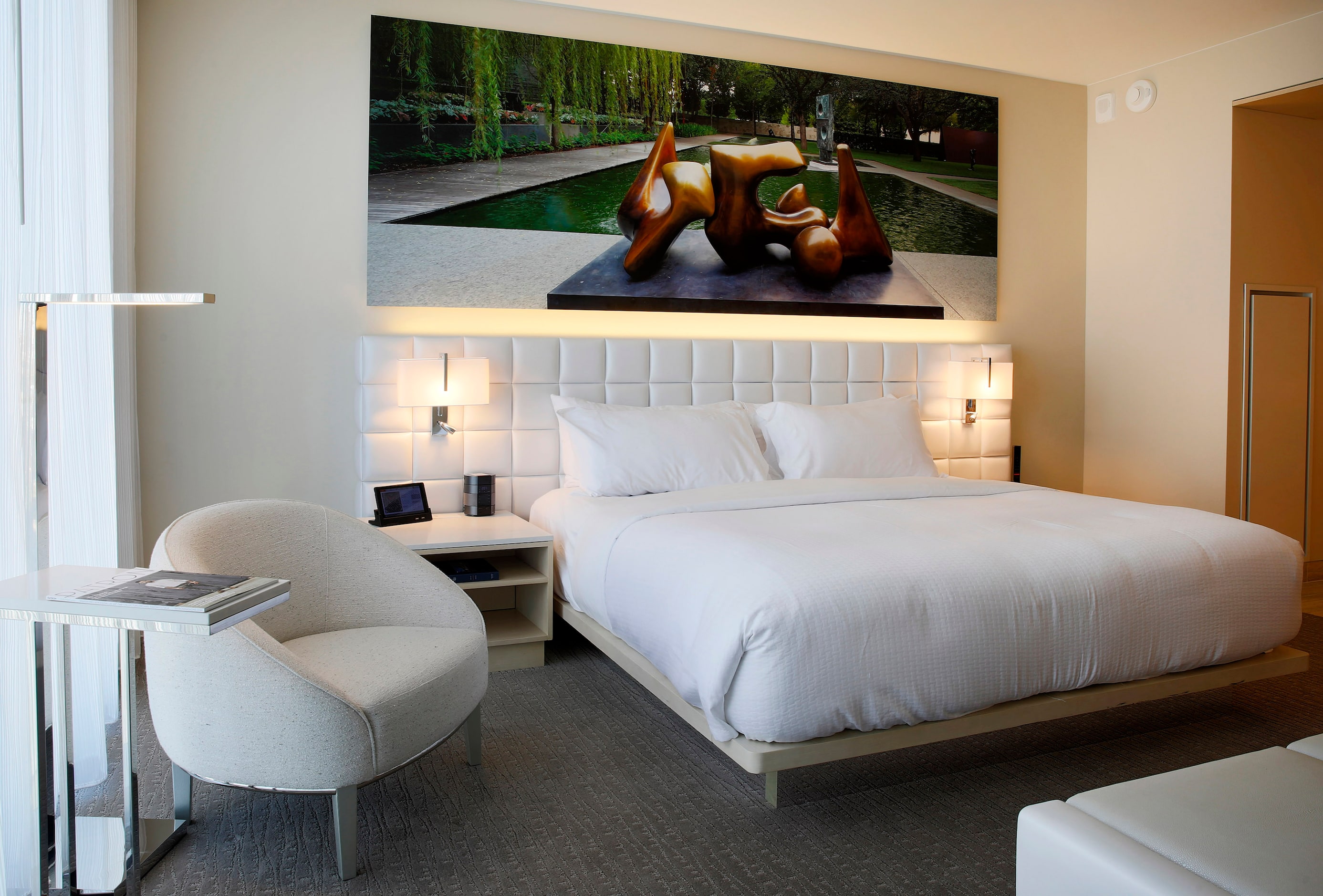 The supreme king rooms in the Hall Arts Hotel have large photo displays of the Arts District...